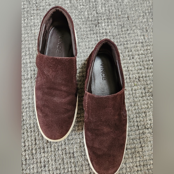 Vince Women's Dark Burgundy Suede Slip-Ons, Size US 9/ EUR 40 - Picture 8 of 14